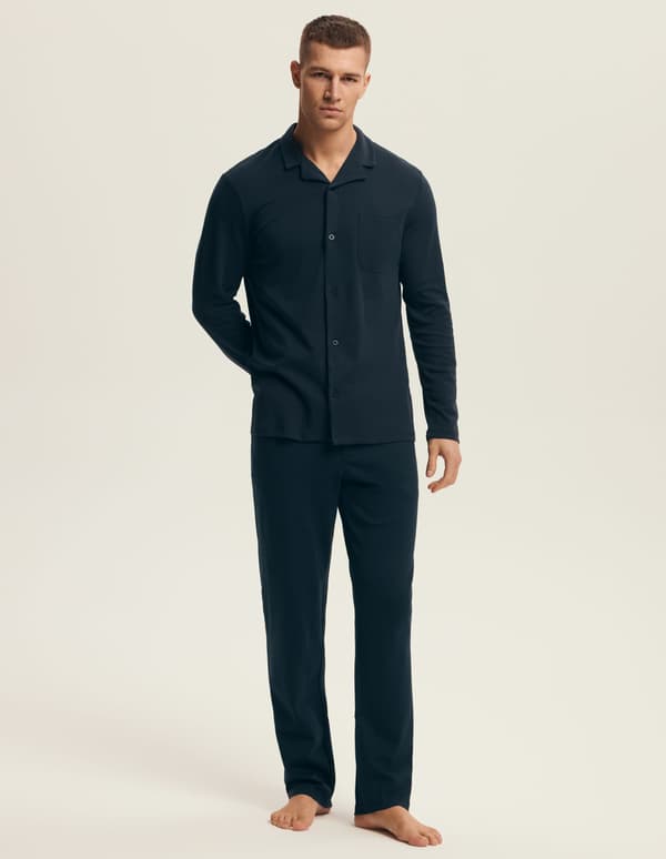 Mos Henderson Herrepyjamas | Marineblå L