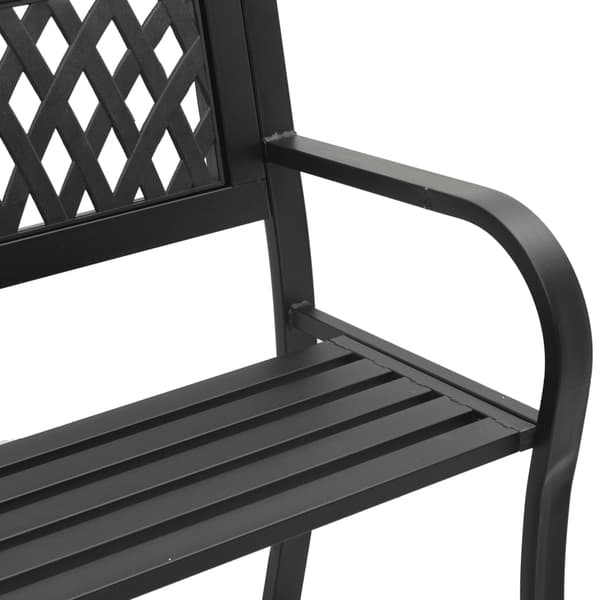 vidaXL havebænk sort 120 cm stål