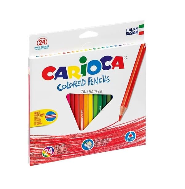 Trekantede blyantblyanter 24 farver CARIOCA