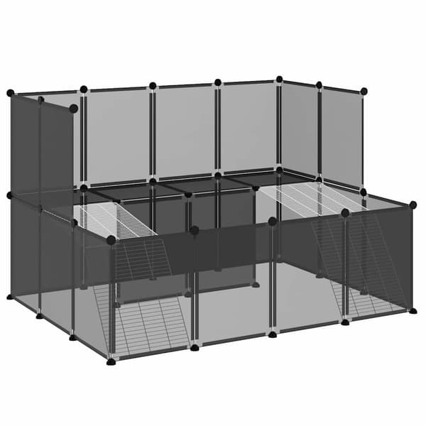 vidaXL bur til små dyr sort 143x107x93 cm PP og stål