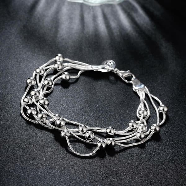 Silversmyckeset med bollar och ormkedjor - Perfekt presentset