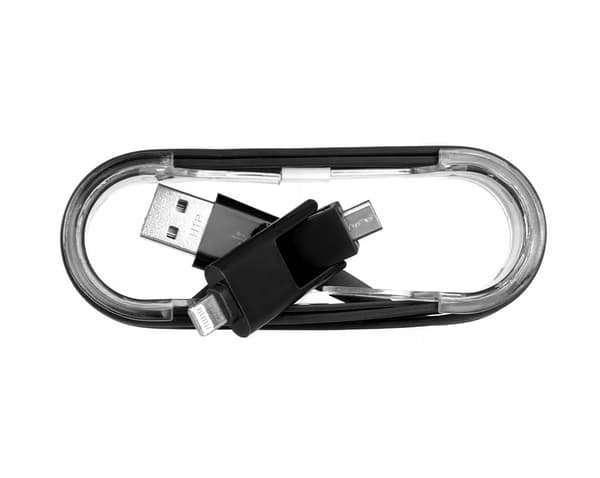 2-i-1 iPhone- och Micro USB-laddningskabel platt