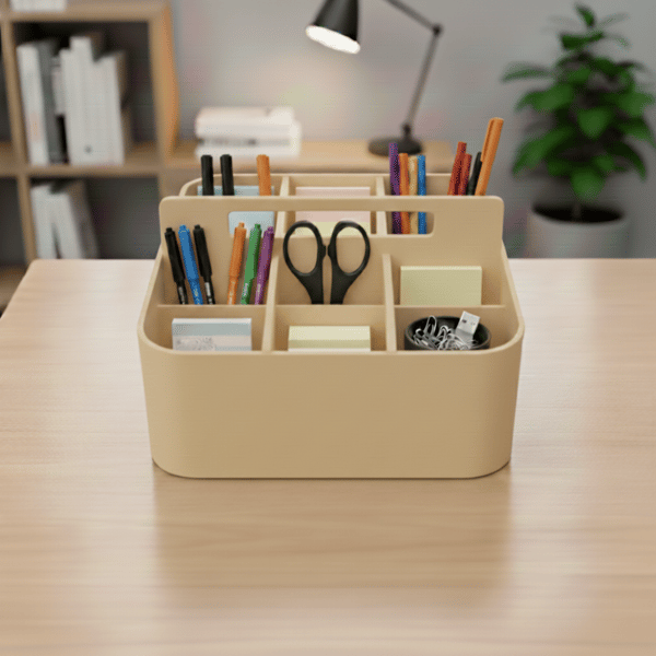 Bærbar beige organizer med rum