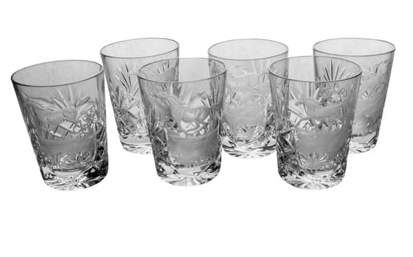 Krystal vodkaglas med indgraveret hestemotiv 80ml