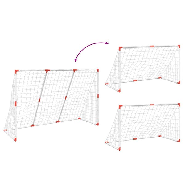 vidaXL 2-i-1 børnefodboldmål med bolde hvid