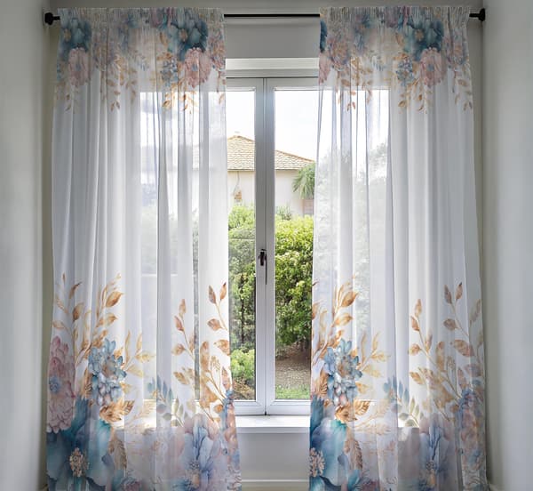 Gardin på tapetryk 150