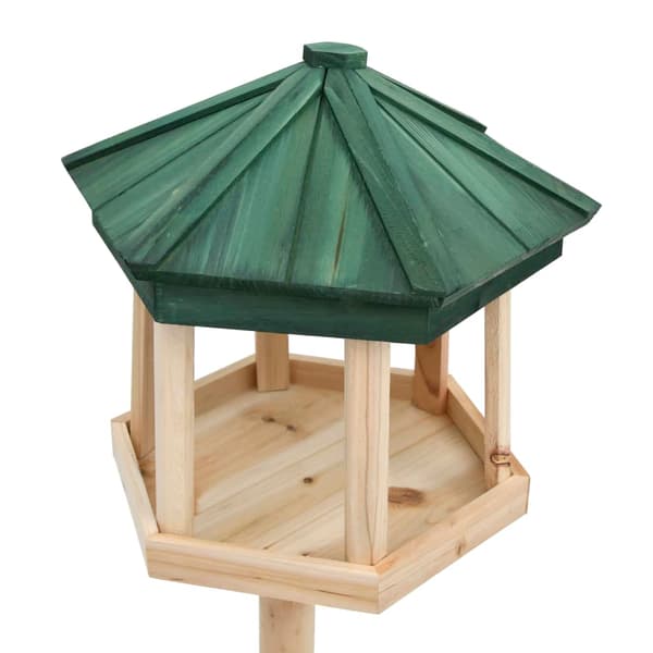 vidaXL stående fuglefoderautomat massivt grantræ 33x106 cm