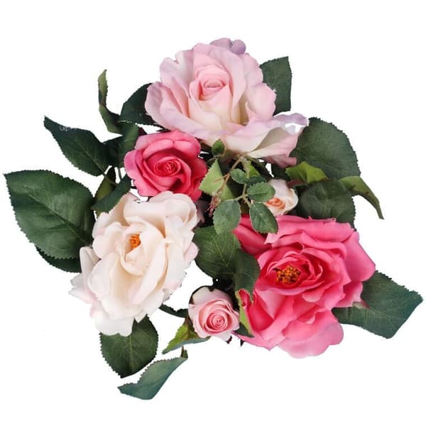 Romantisk krans med rosa rosor, diameter 20 cm