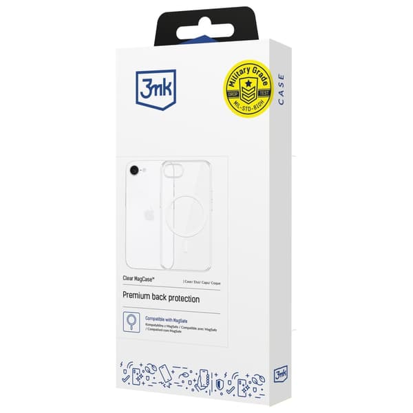 3mk Clear MagCase för MagSafe, för iPhone 16E, transparent och vit