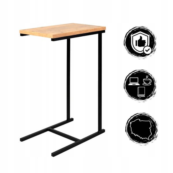 Your Loft Design sidebord sort lyst træ Sierra 40x25x60