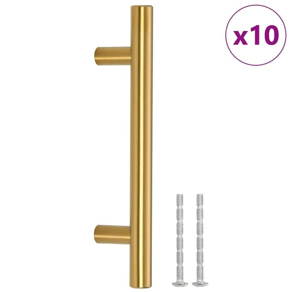 vidaXL skabsgreb, 10 stk., guld, 96 mm, rustfrit stål