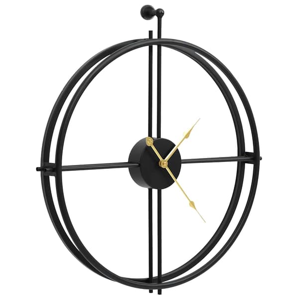 vidaXL Väggklocka, Svart, 52 cm, Järn