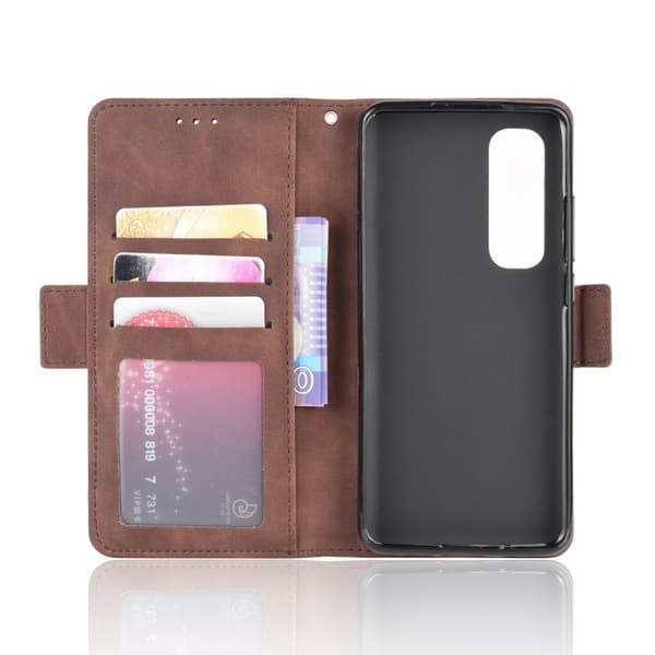 Flip-cover til Xiaomi Mi Note 10 Lite, kortholder, brun