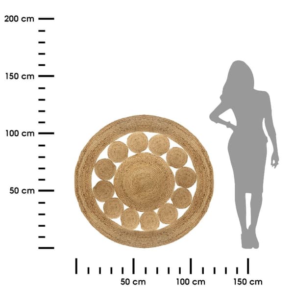Pyöreä pitsi-juuttimatto 120 cm