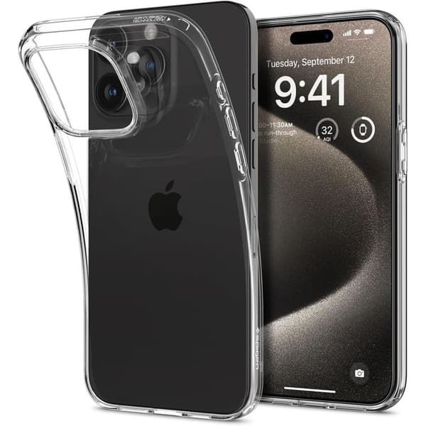 iPhone 15 Pro Max flydende krystal cover - gennemsigtig
