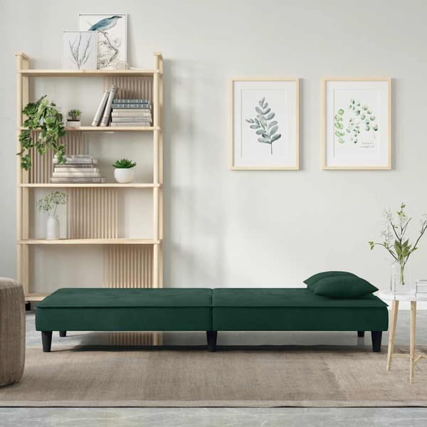vidaXL sovesofa mørkegrøn fløjl