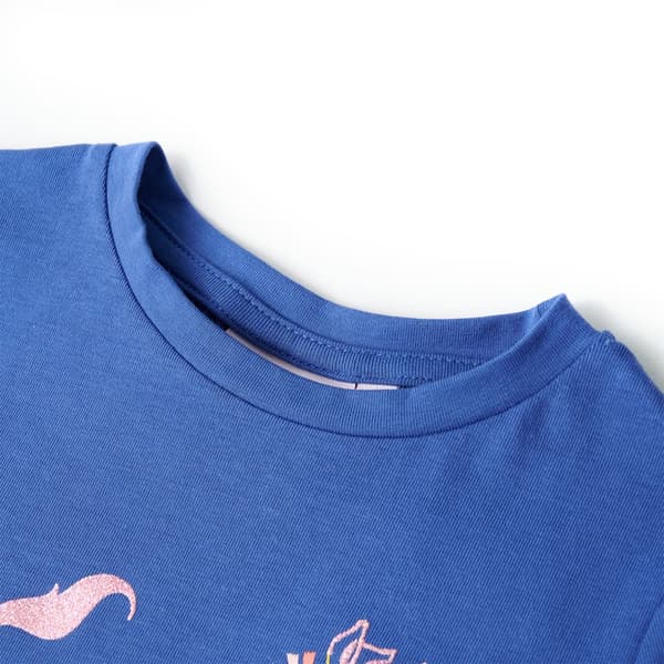 Barn-T-shirt, koboltblå, 128