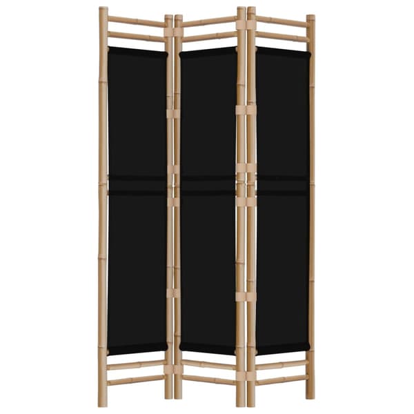 vidaXL Hopfällbar 3-panelsskärm, 120 cm, bambu och kanvas