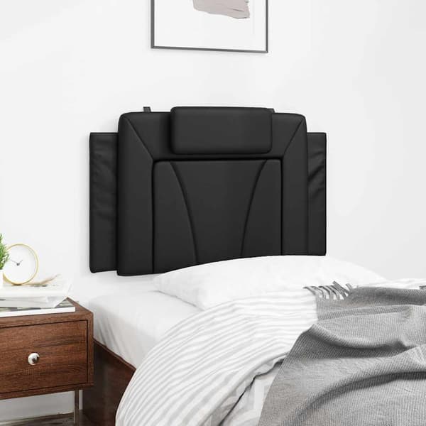 vidaXL hovedgærdehynde, sort, 90 cm, kunstlæder