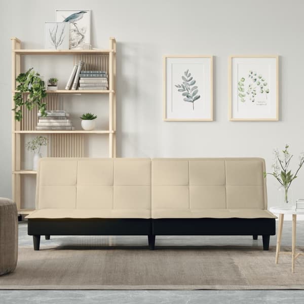 vidaXL Cremefärgad tygbäddsoffa