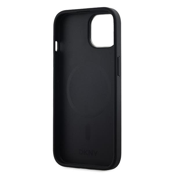 DKNY MagSafe-cover med ternet monogrammønster til iPhone 14, sort
