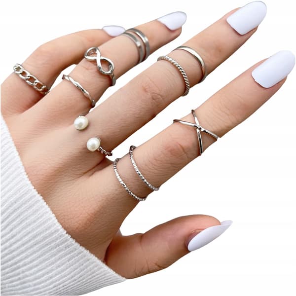 silverringset med silverringar moderiktiga ringset