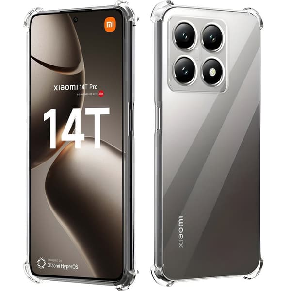 Fodral för Xiaomi 14T Pro, Stoppsäker, Transparent