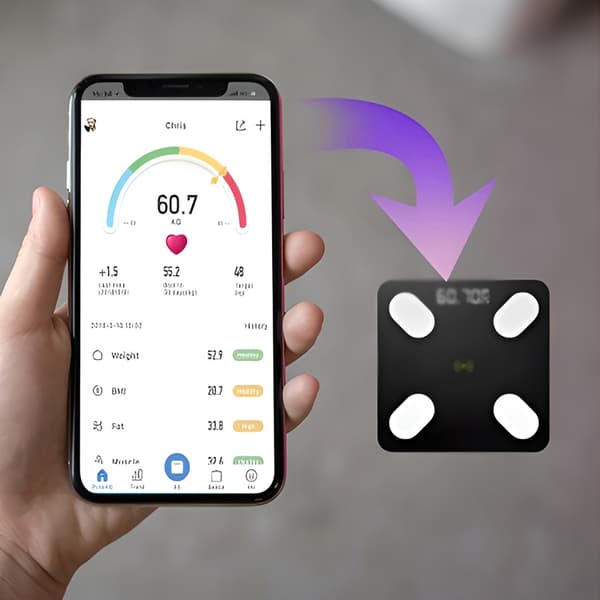 Analytisk badrumsvåg 180 kg smart + 31-i-1 android iOS precision