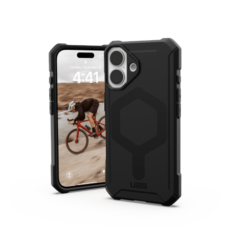 UAG Essential Armor Magsafe - MagSafe-kompatibelt beskyttelsesetui til iPhone 16 (sort)