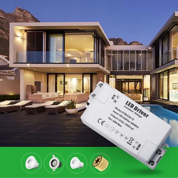 LED-transformator 240 12V DC 2.5A LED MR11, MR16