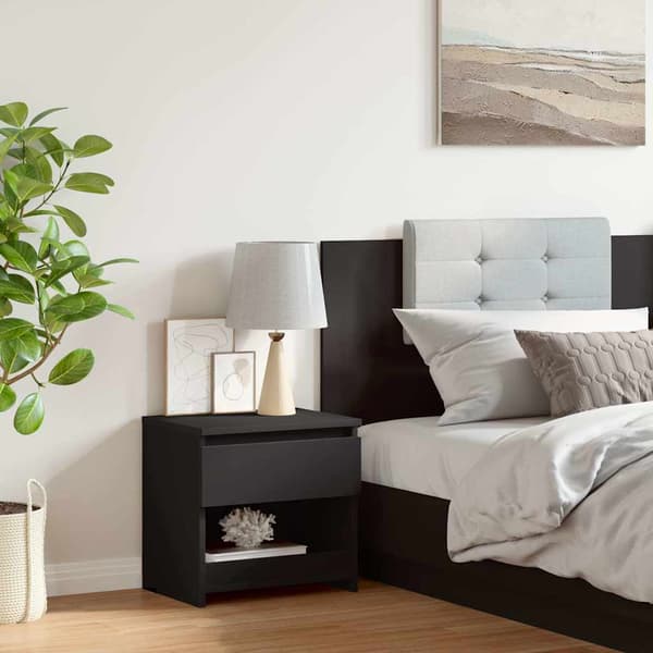 vidaXL sengebord sort 40x30x39 cm spånplade