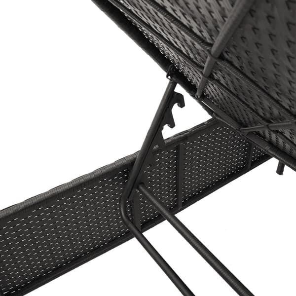 vidaXL liggestol med hynde, sort, polyrattan