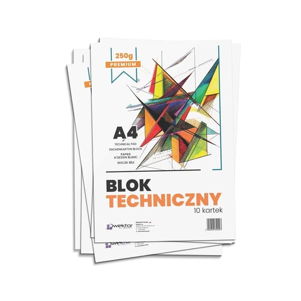 Tekniskt block A4 vitt premium 250g (10 st)