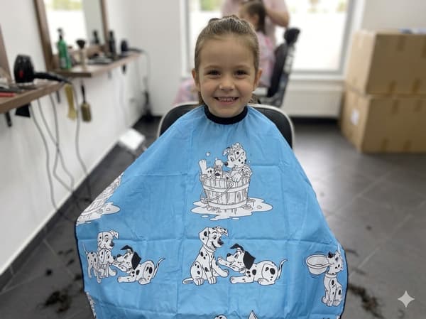 Børnefrisørkappe til barbersalon, 100x140 cm