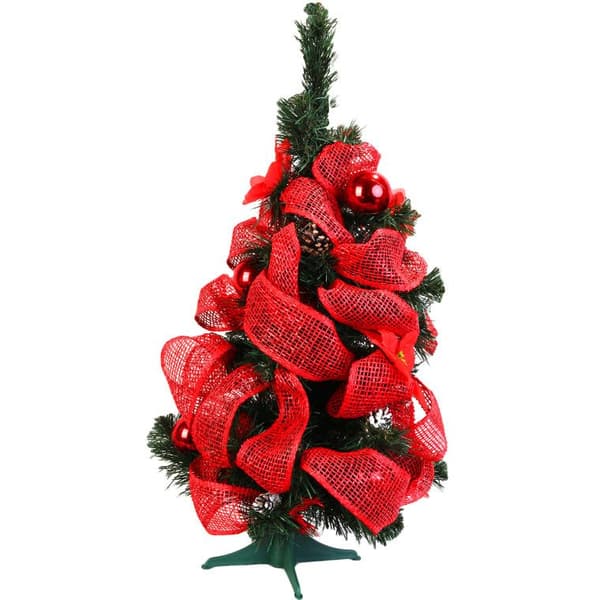 Juletræ med rød dekoration 45 cm