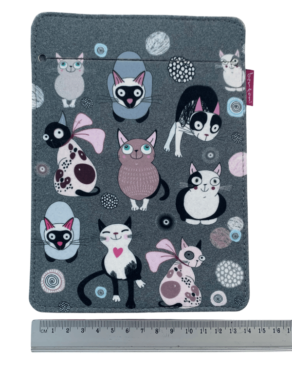 Arco Design 6-7" e-bogsetui - EcoFilc, katteurtprint, grå, passer til Kindle / PocketBook