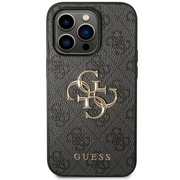 Guess 4G Big Metal Logo-cover til iPhone 15 Pro, grå