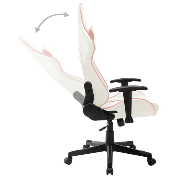 vidaXL Gamingstol, vit och rosa, konstläder