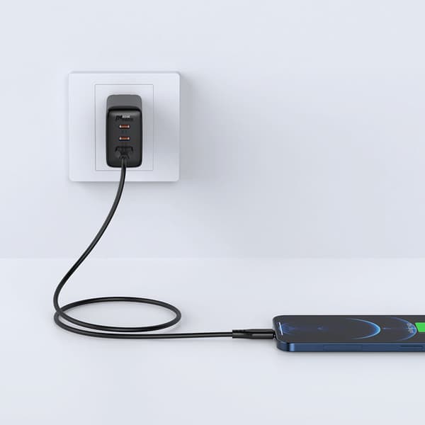 Kabel för iPhone MFI USB - Lightning 2.4A 1.2m svart