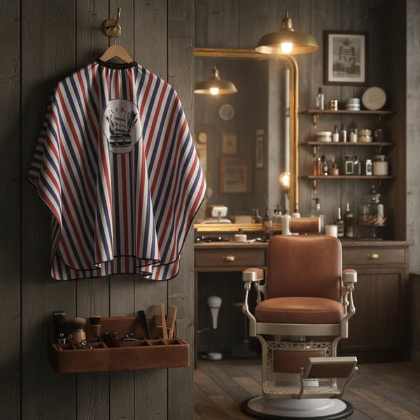 Barbermantel för en stor hårsalong