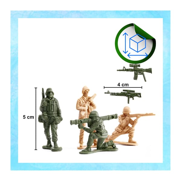 Basarmé Militär Soldater Stridsvagnar Flygplan Plastfigurer 114 Bitar