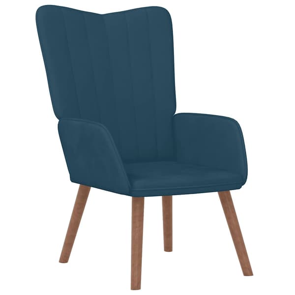 vidaXL Fåtölj, Blå, Klädd i Sammet