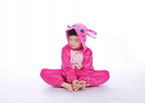 Stitch lyserød pyjamas kigu onesie kostume 110 cm