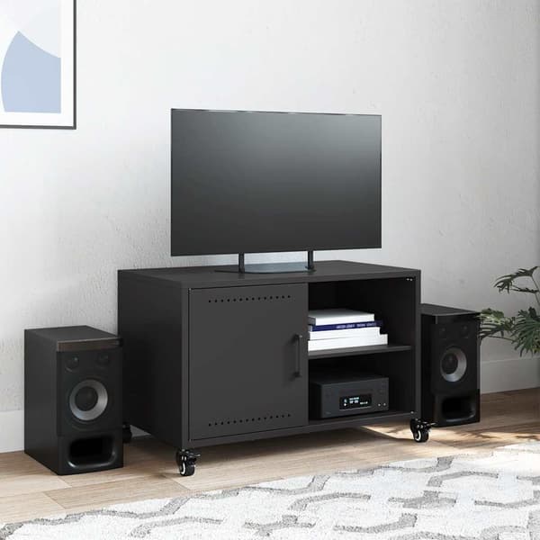 vidaXL TV-bord sort 68x39x43,5 cm stål