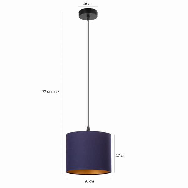 Tornado AS1 lampe, marineblå og guld