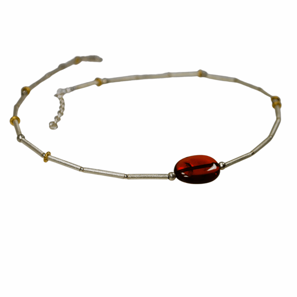 Cognac rav halskæde - Baltisk rav Collier