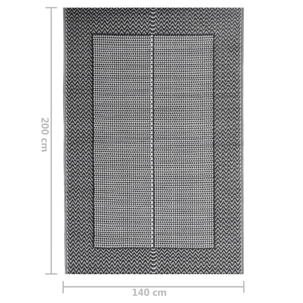 vidaXL Ulkomatto, musta, 140 x 200 cm, PP