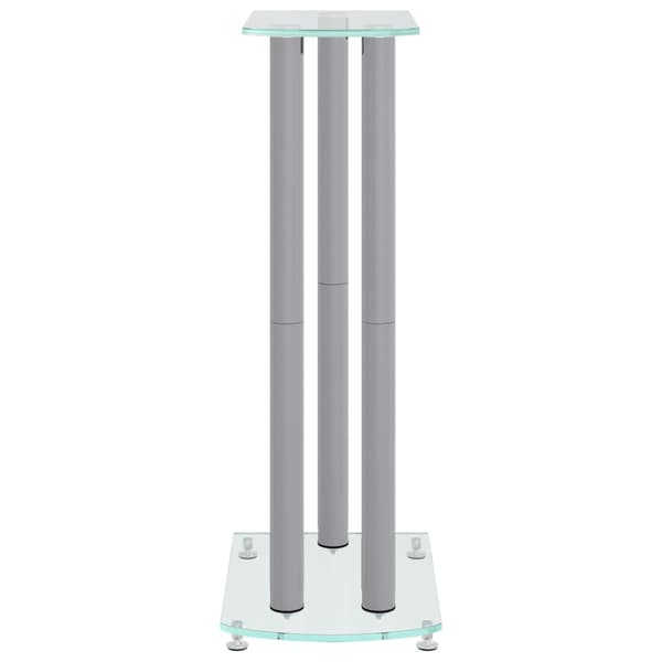 vidaXL Högtalarstativ, 2 st, Silver, Härdat Glas