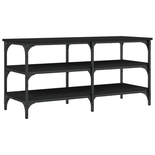vidaXL skobænk sort 100x38,5x49 cm træbaseret materiale
