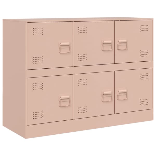 vidaXL sideskab lyserød 99x39x73 cm stål
